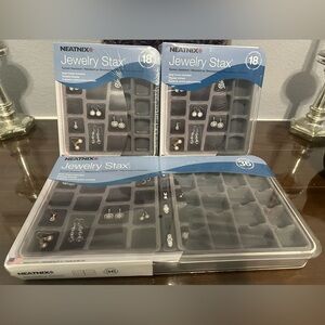 NWT: NIB, 3x Neatnix Jewelry Organizers. 2x 18, 1x 36, Stackable